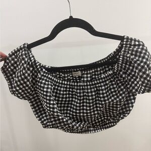 Wilfred Black and White Gingham Crop Top